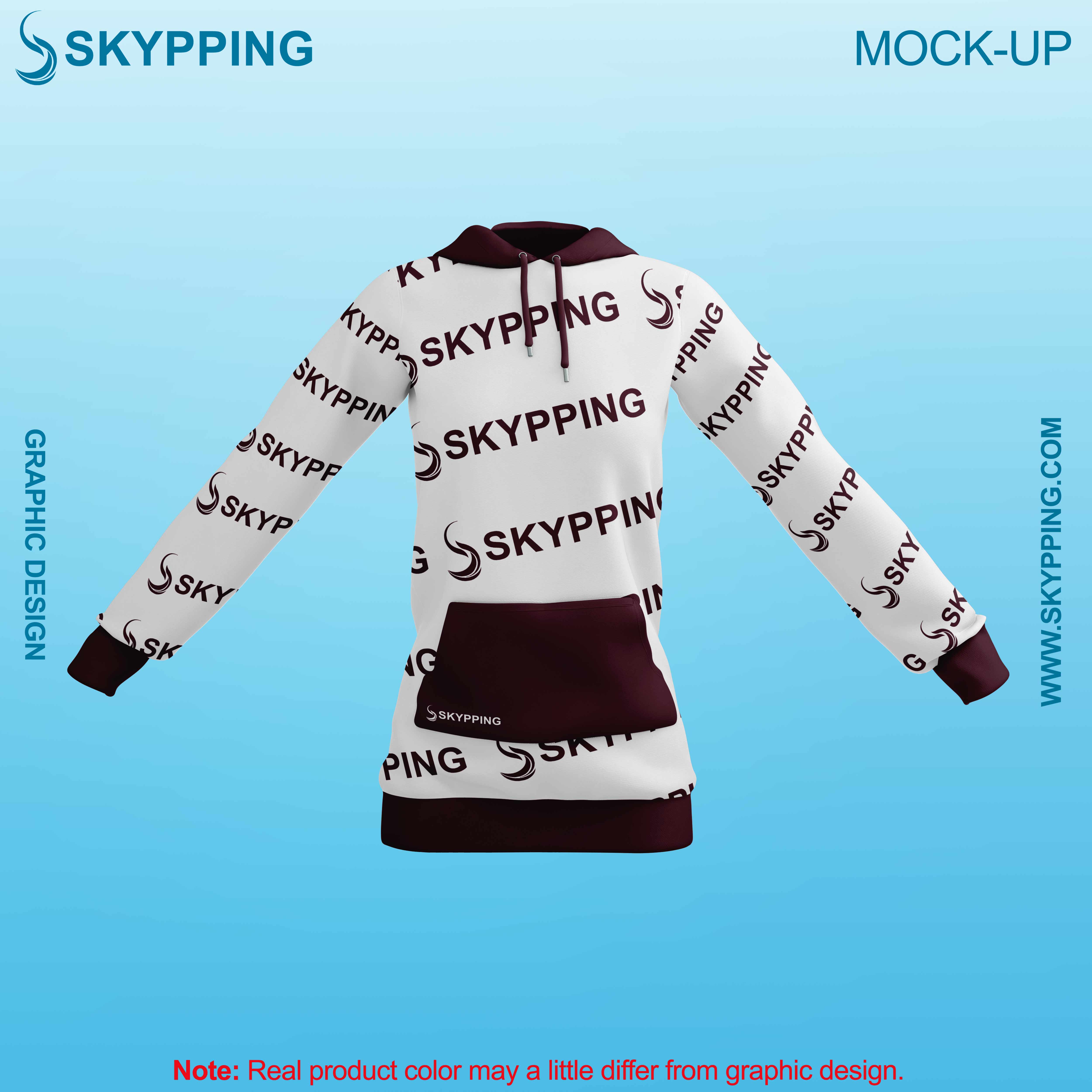 White Combo Pull Over Hoodie with Kangroo Pockets for Women